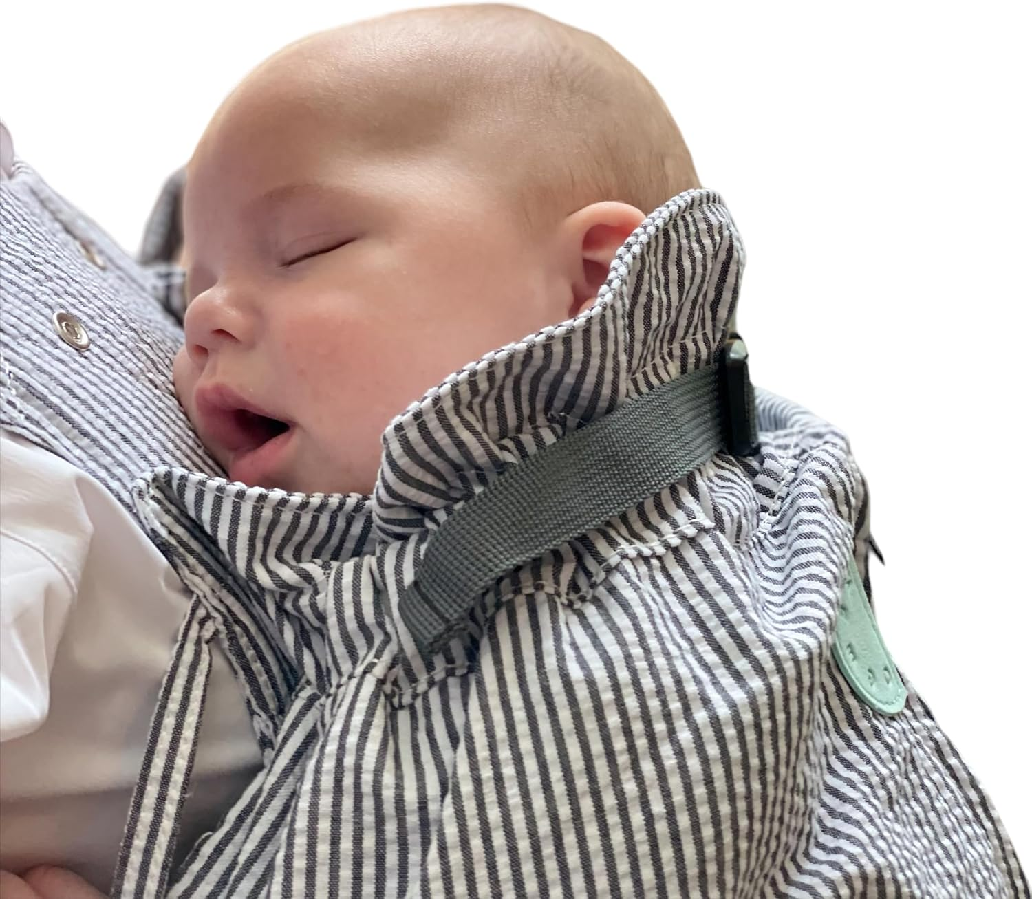 Weego Twin Grey & White Seersucker Baby Carrier for Twins Directly from Birth (From 1,800 G)