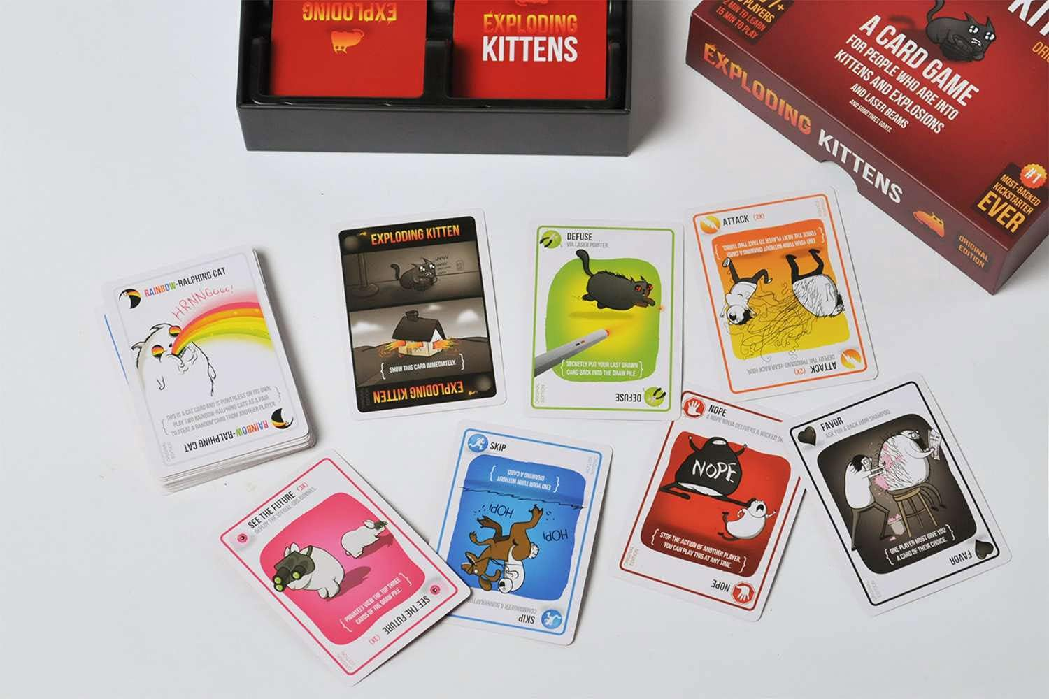 The Bundle Pack | Exploding Kittens Card Game | Original | +Free Card Sleeves | for 2-5 Players, 2 Min to Learn, 15 Min to Play | Original Super Value Pack image number 1