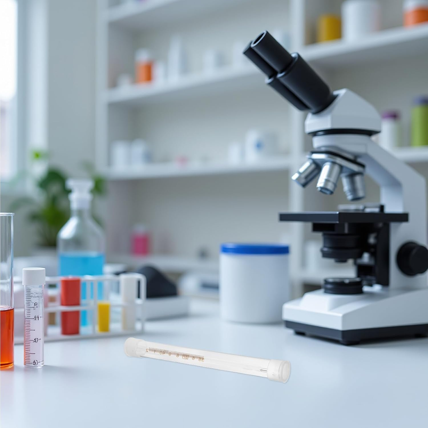 PLAFOPE 10Pcs Thermometer Storage Case Transparent Plastic Tube Protective Cover Dustproof Organizer for Travel Home Office Safe Needle Holder image number 6