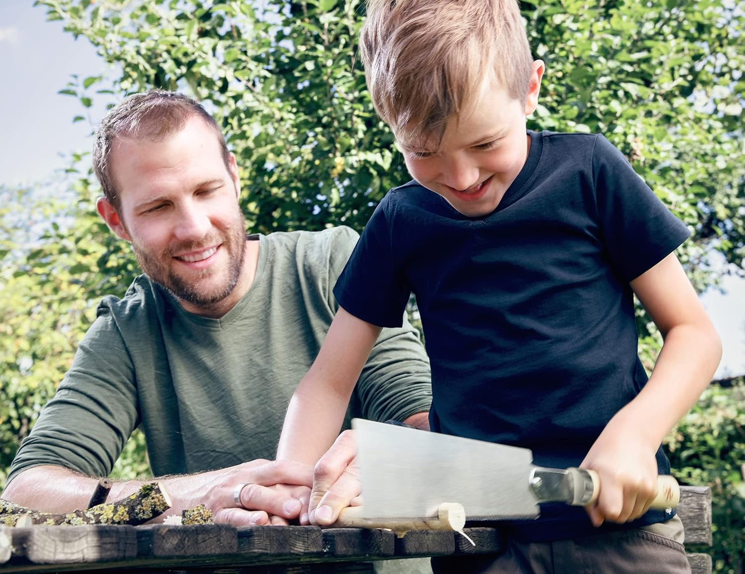 HABA Terra Kids 305427 Japanese Non-Slip Blade Made of High-Quality Metal, Induction-Hardened Teeth Safe Saw on Pull for Clean Precise Cuts image number 3