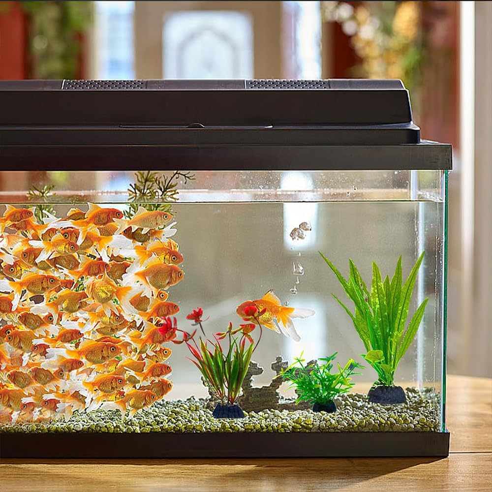 Aquarium Plants,Artificial Fish Tank Decorations Decor Plastic Plants Set 18 Pcs Landscaping Decorations Fish Tank Accessories image number 4