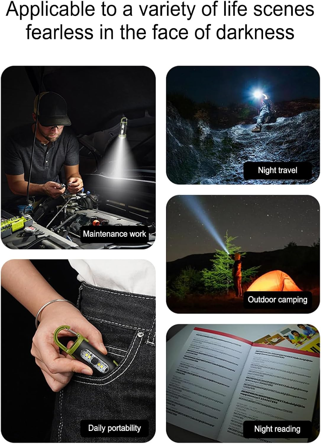 Keychain Flashlight,Portable Keychain Work Light | Bright Waterproof Flashlight Torch with 4-Mode Lighting for Work Camping Walking Pocket Purse Family Friends image number 3