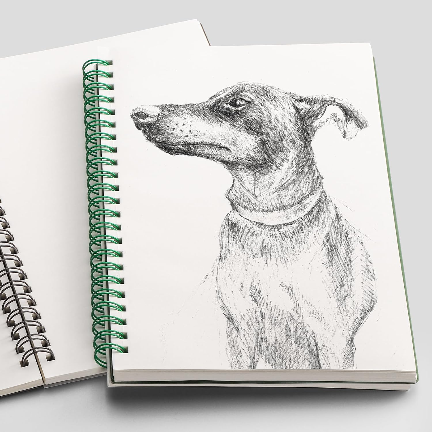 RETTACY A4 Spiral Blank Notebook, Wired Sketchbook, 300 Pages/150 Sheets for Drawing, 120 GSM, Plastic PVC Hard Cover, for Writing, Women, Men, School, 21.5 X 27.9 Cm, Blue image number 3