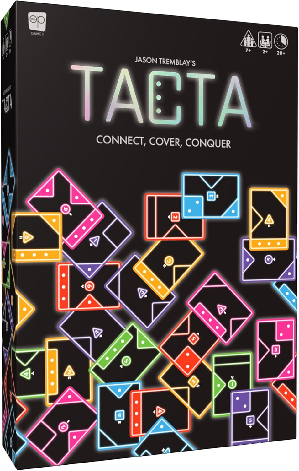 USAOPOLY TACTA Card Game, Fast-Paced Strategic Shape Matching Party Game for All Ages, Connect, Cover & Conquer to Win, Unique Gameplay with Deluxe Foil Cards, 2+ Players, Ages 7+ image number 1