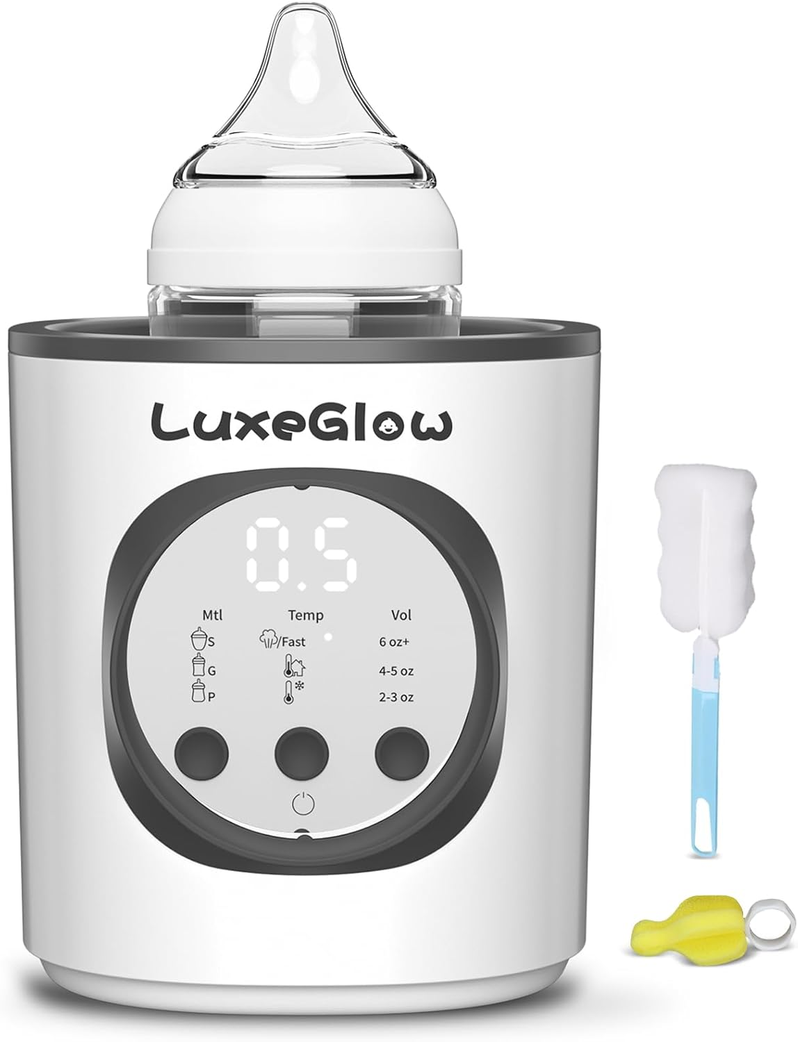 Fast Baby Bottle Warmer for Breastmilk and Formula,10-In-1 Functionality Intelligently Heating, Accurate Temperature Control, Sterilizing, Travel-Friendly Design for All Bottle Sizes