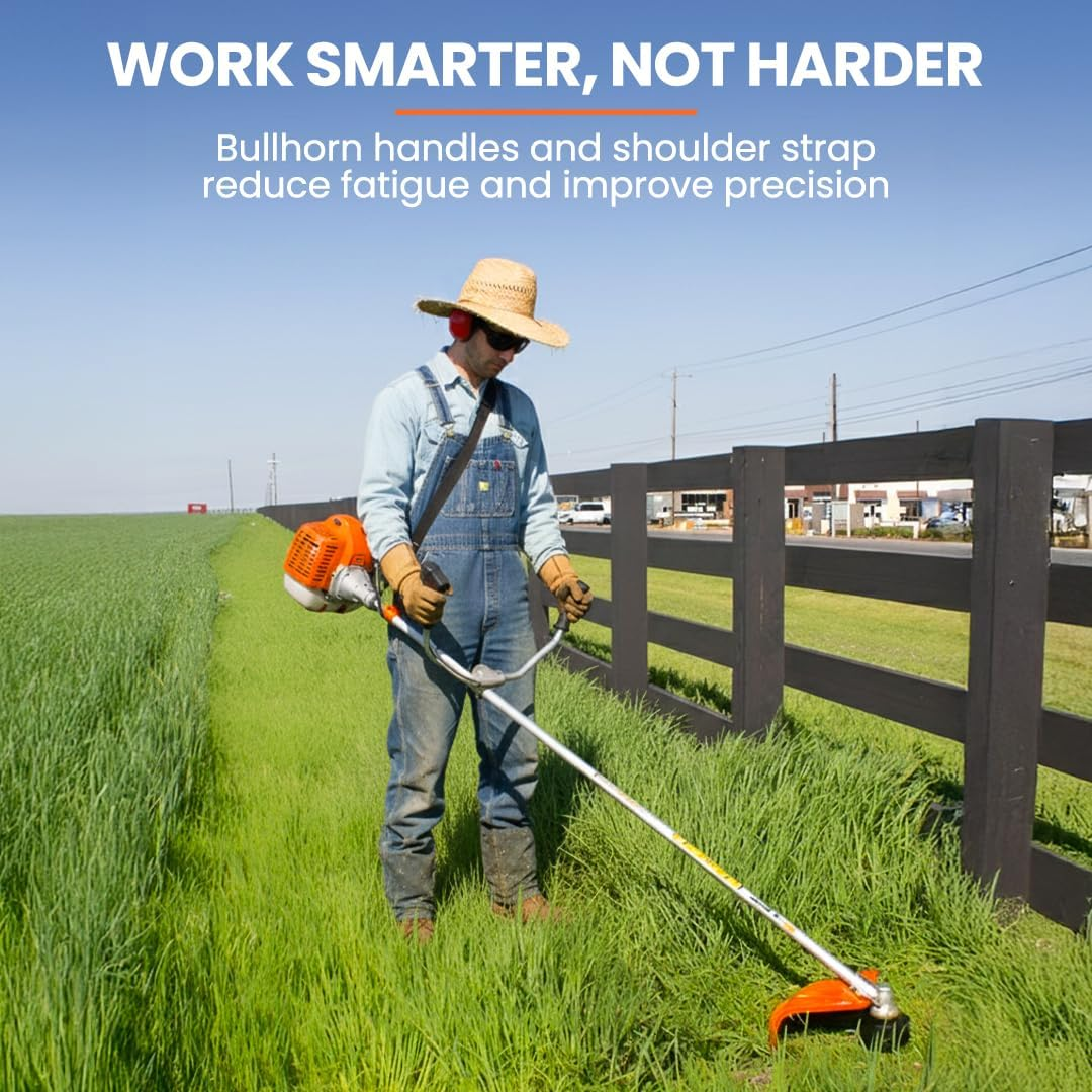 MTM 62Cc 7In1 Brush Cutter Garden Multi-Tool, Pole Hedge & Line Trimmer, Bullhorn Handle, 12"" Tree Trimming Pruning