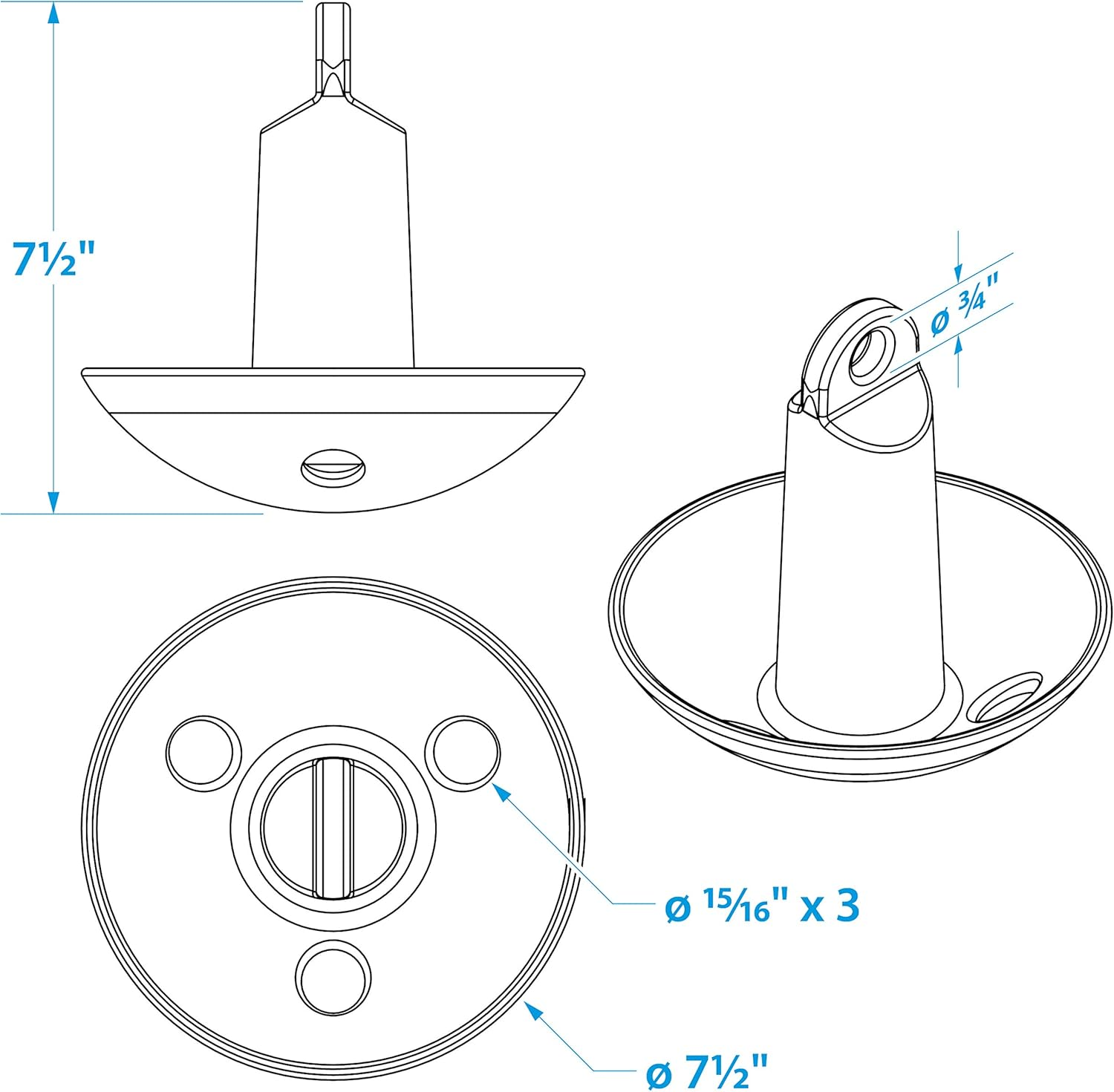 Seachoice Mushroom Anchor &ndash; Vinyl-Coated Cast Iron &ndash; Black &ndash; Multiple Sizes - 10-Lb For Boats Up To 12 Feet image number 3