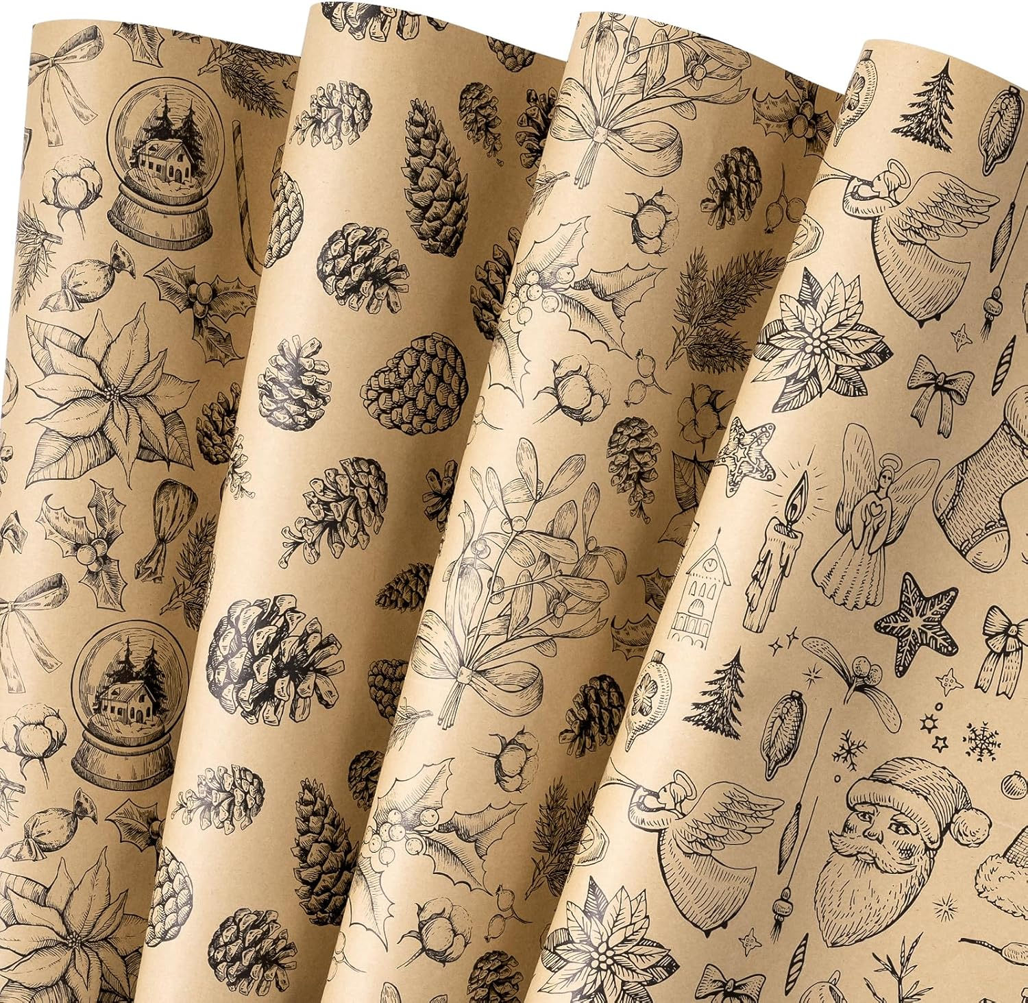 WRAPAHOLIC Diwali Wrapping Paper Sheet - 12 Sheets Happy Diwali the Festival of Lights Design Folded Flat for Holiday, Party Celebration - 19.7 Inch X 27.5 Inch per Sheet