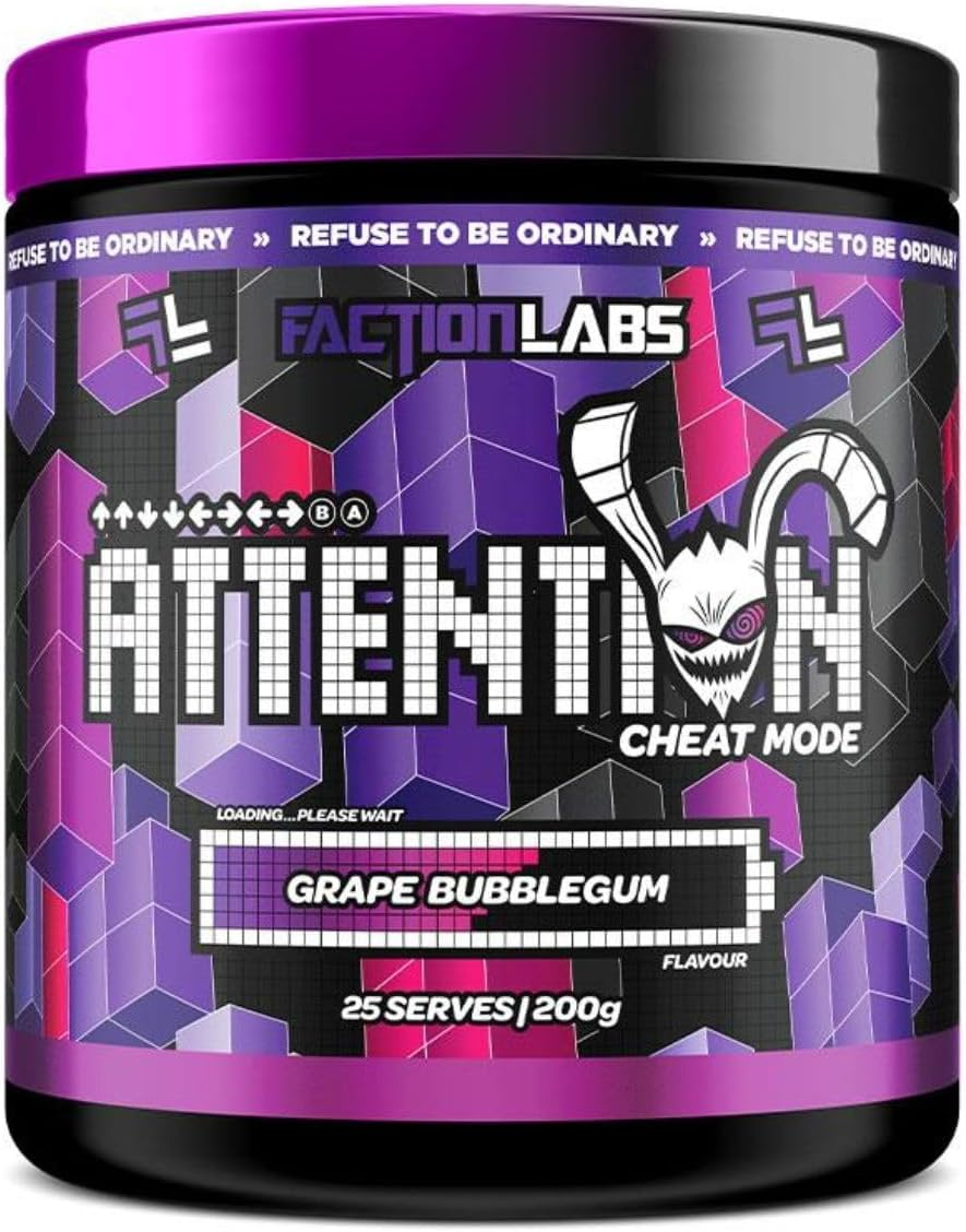 Faction Labs Attention Cheat Mode Grape Bubblegum 25 Serves image number 1