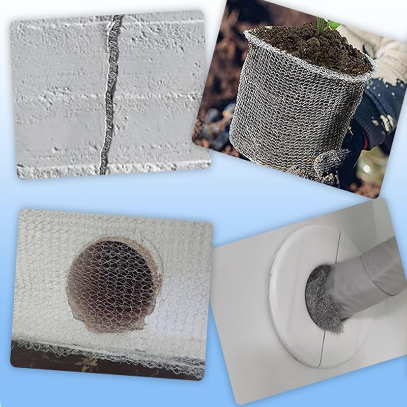 5" X 9.84Ft Stainless Steel Wire Mesh Roll - Double Layer Flexible Metal Mesh for Rodent Control, Hole Fill Fabric Gap Blocker, DIY & Garden Protection (Silver) image number 4