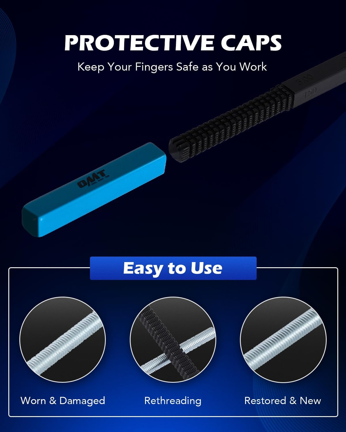 Orion Motor Tech 15 Piece Metric Thread Chaser Set, Master Thread Repair Kit Includes 7 Taps 7 Dies 1 Thread File, Universal Rethreading Kit Thread Restorer Tool Set in M6 M8 M10 M12 Sizes image number 2