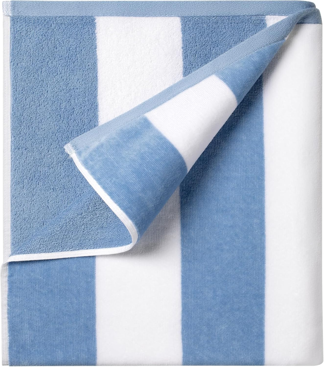 Ouxiaobai Cotton Oversized Beach Towel - 180 X 90 CM Striped Pool Towel, Soft Velour Cabana Swim Towel