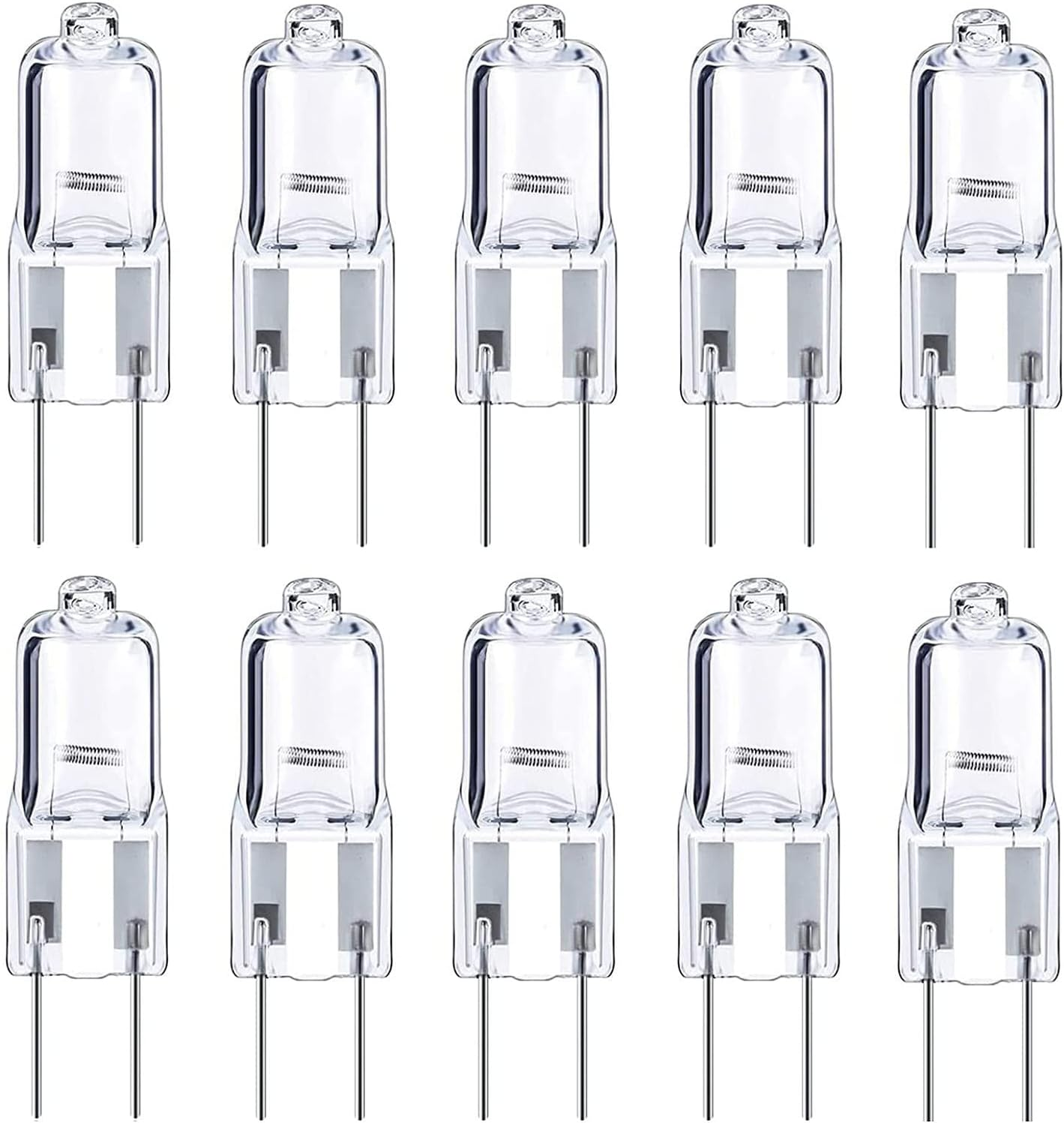 10 Pack GY6.35 35W 12V Dimmable G6.35 T4 Halogen Bulbs for under Cabinet Type JC Lighting Warm White 2700K image number 5