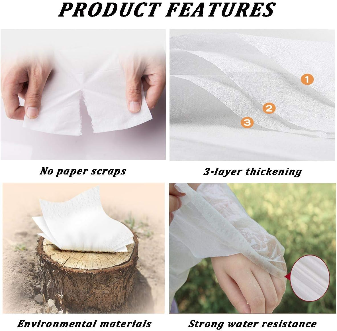 Car Tissue Refill, Disposable Facial Tissues, Disposable Face Towel, Facial Tissues Travel Size Pack for Car or Purse, 12 Packets, 360 Sheets, Soft and Comfortable image number 3