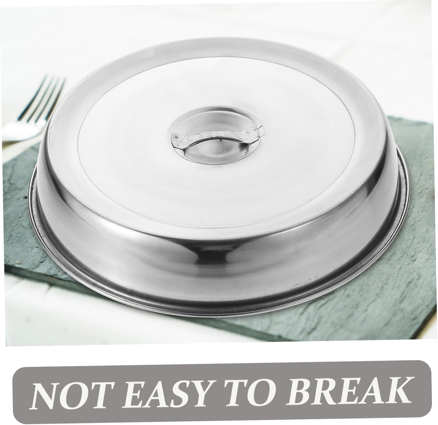 Healeved 2Pcs Stainless Steel Steak Cover, 24Cm round Griddle Dome, Dust-Proof Food Protective Cover for Indoor and Outdoor Bbq, Kitchen Use, Silver image number 4