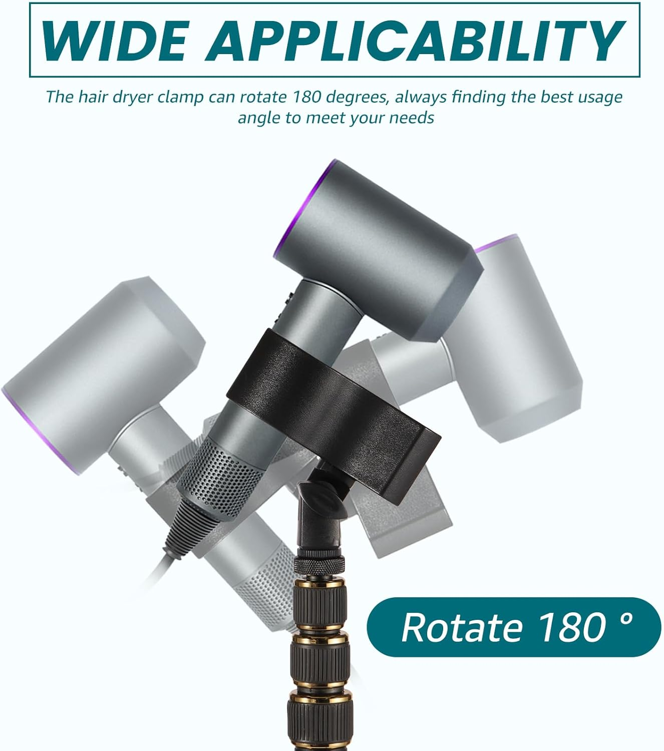 Awobepl Hands Free Hair Dryer Stand Holder Blow Dryer Floor Stand with Storage Bag image number 3