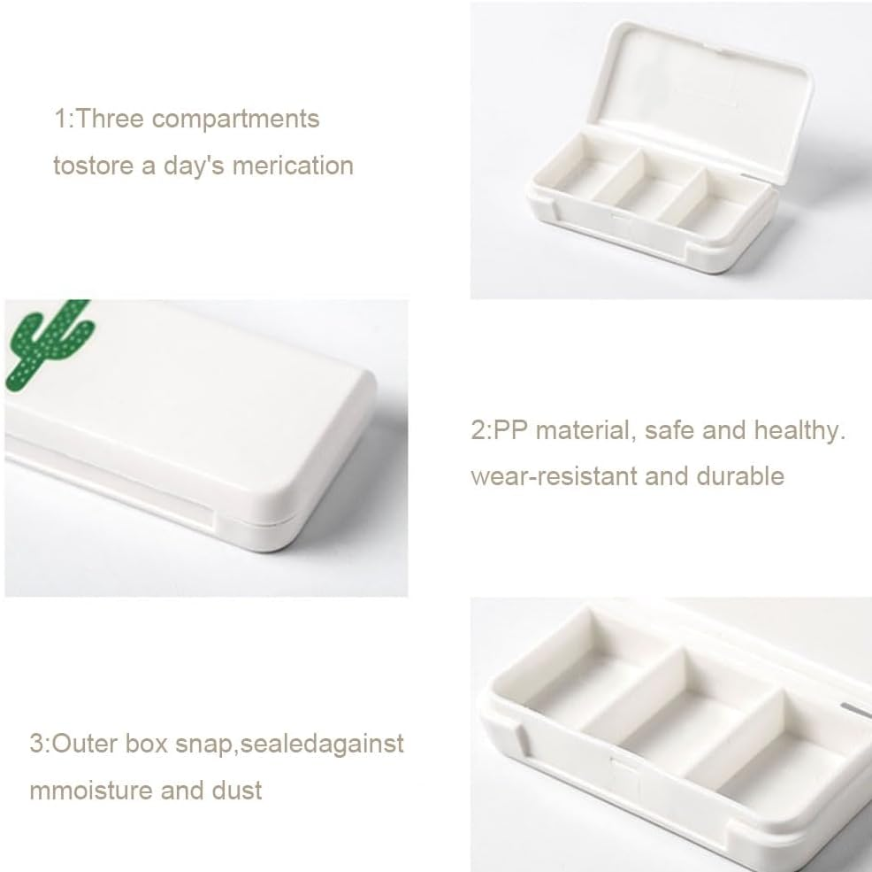 3 Pack Daily Pill Organizer, 3 Compartments Portable Pill Case Travel Pill Organizer,Pill Box for Purse Pocket to Hold Vitamins,Cod Liver Oil,Supplements and Medication image number 4