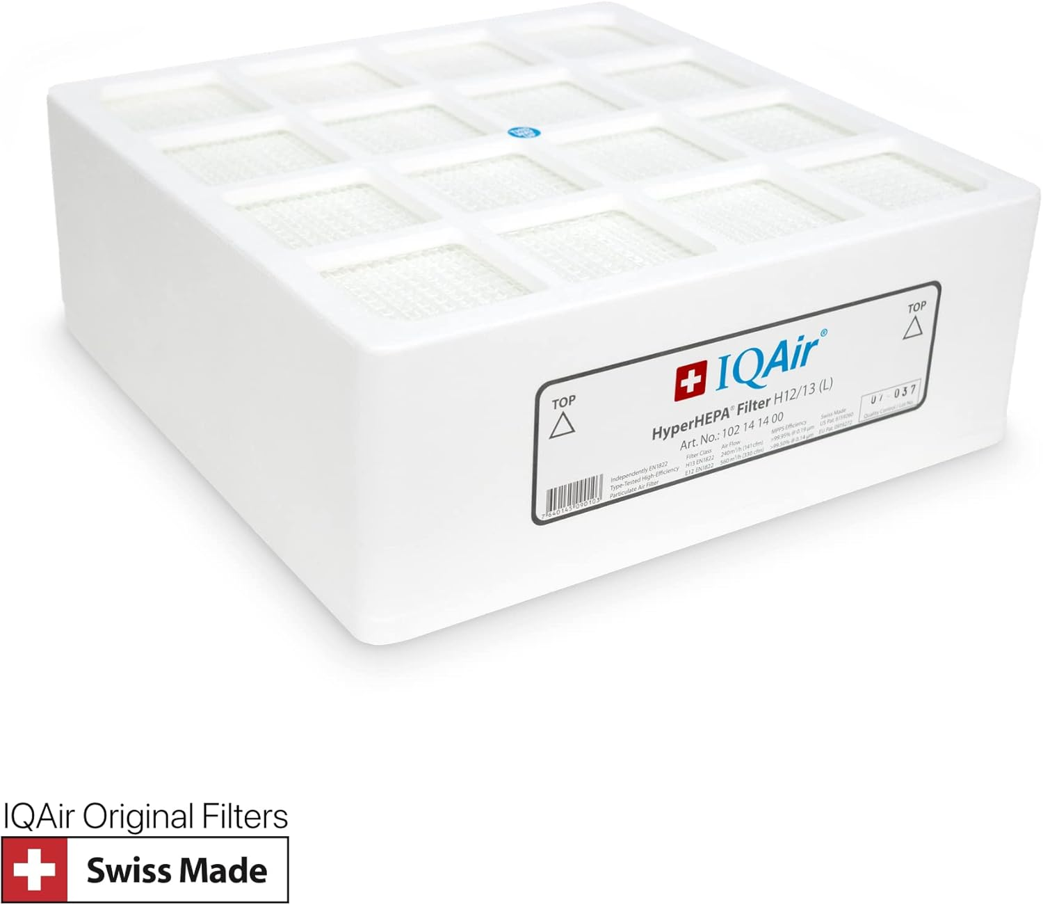 Iqair Genuine Hyperhepa Replacement Filter [Medical-Grade Air] Allergens, Pets, Asthma Triggers, Smoke, Pollen, Dust, Swiss Made