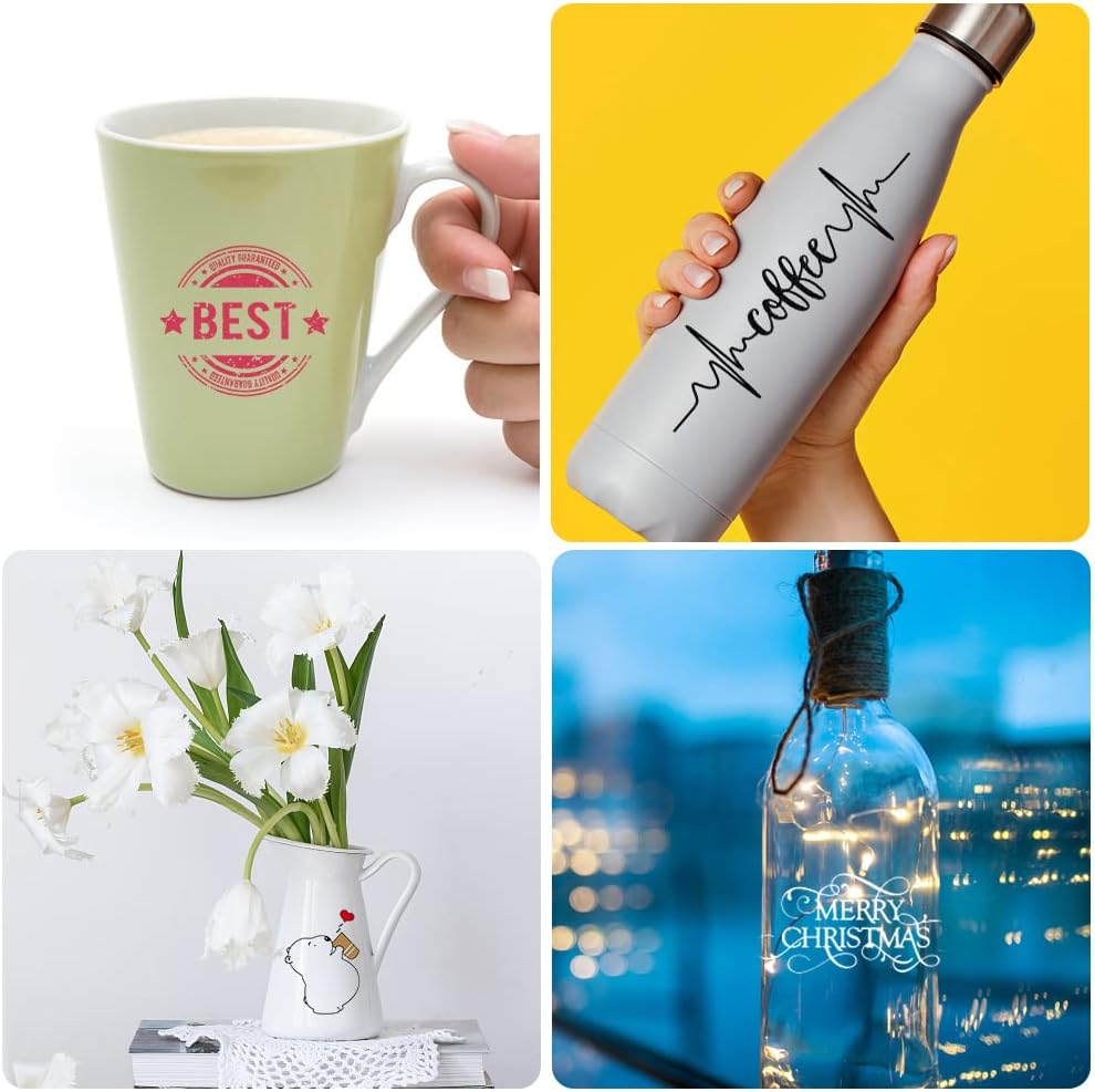 Homiliky Adhesive Vinyl Permanent 20 Sheets & 5 Transfer Tape Sheets (5.9X11.8 In) - for Cricut Joy Vinyl for Decor Sticker,Accessories and Supplies,Craft Cutter, Outdoor, Car Decal, Decoration Vinyl image number 5