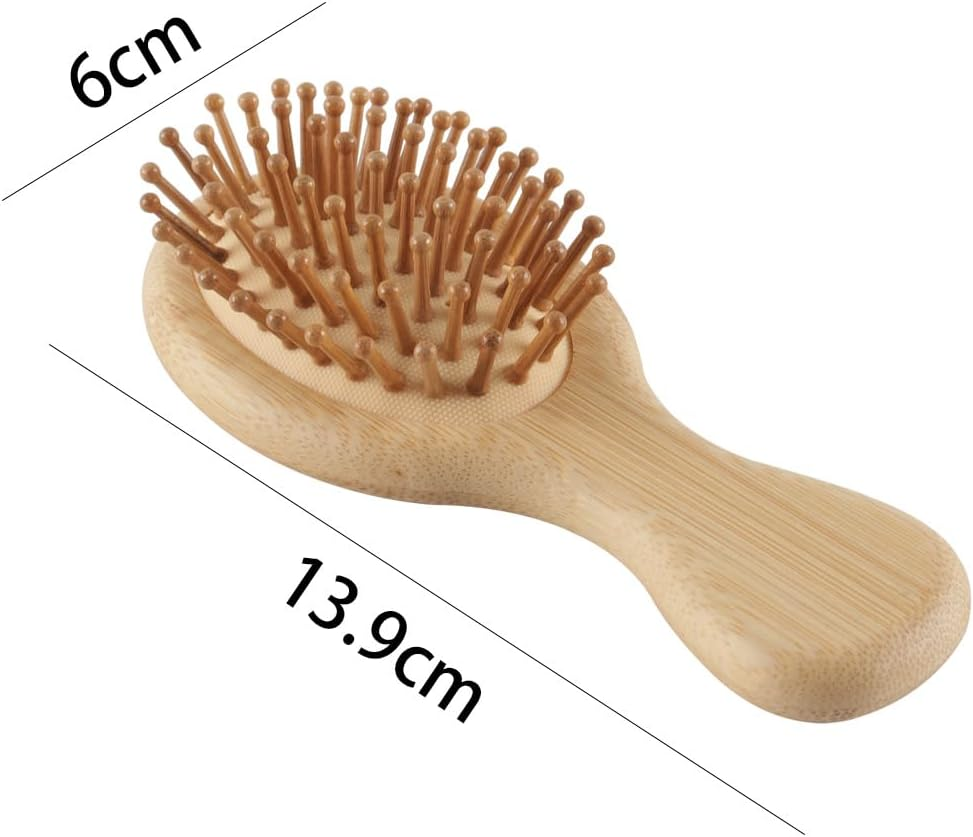Orivin Mini Bamboo Brush for Hair Growth, Natural Wooden Scalp Brush Small Hair Scalp Massager Detangling Hairbrush image number 4