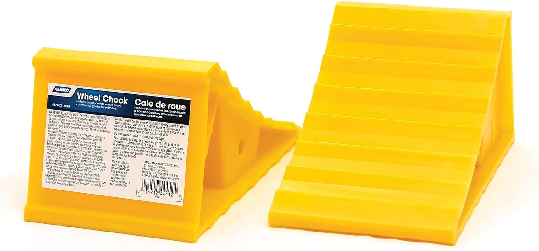 Camco Heavy Duty Big Yellow Chock - Helps Keep Your Trailer in Place so You Can Re-Hitch, Honeycomb Design for Extra Strength and Durability (44419) image number 2
