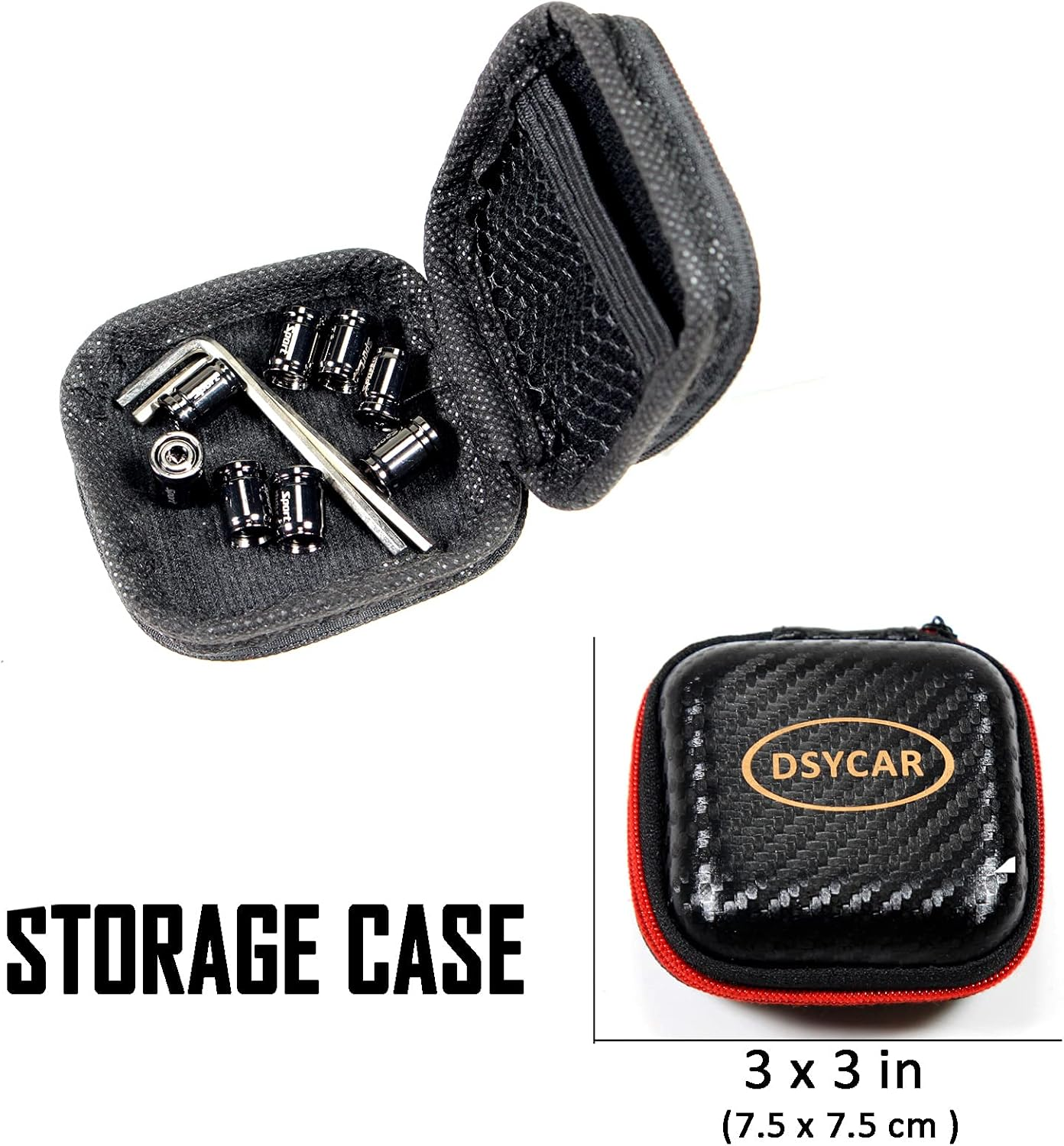 Dsycar 8 Pack Locking Tire Valve Stem Caps Auto Wheel Tyre Air Stems Cover with Rubber Seal, Anti-Theft Aluminum Valve Stem Caps Fits Cars, Motorcycles, Bicycles, Lock Tight Fit (8 Pack Bullet/Black)