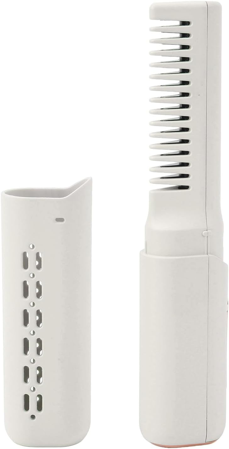 Rechargeable Mini Hair Straightener, Portable Straightening Brush, anti Scald Type C Cordless Hair Straightener with 3 Adjustable Temperature for All Hair Types (Khaki) image number 5