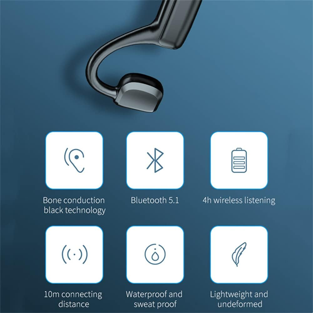 Bone Conduction Headphones, Sport Running Headphones, Bluetooth 5.0 Wireless Sports Headsets, for Running, Hiking, Driving, Bicycling,Red image number 2