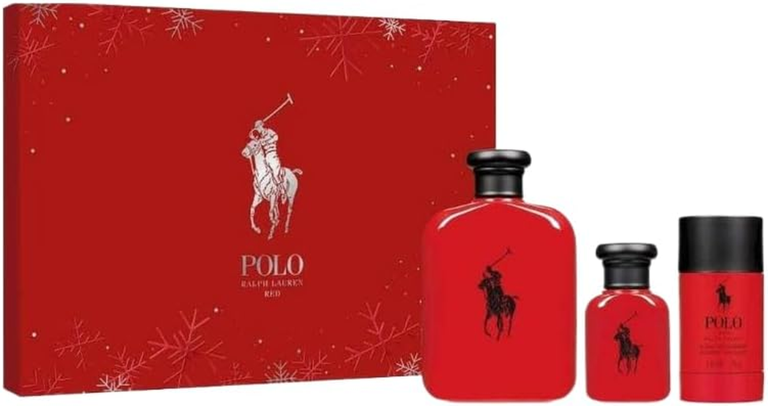 Ralph Lauren Men'S Polo Red Men 3 Pieces Set (Eau De Toilette 125 Ml, Deodorant 75 Ml, Spray 30 Ml)