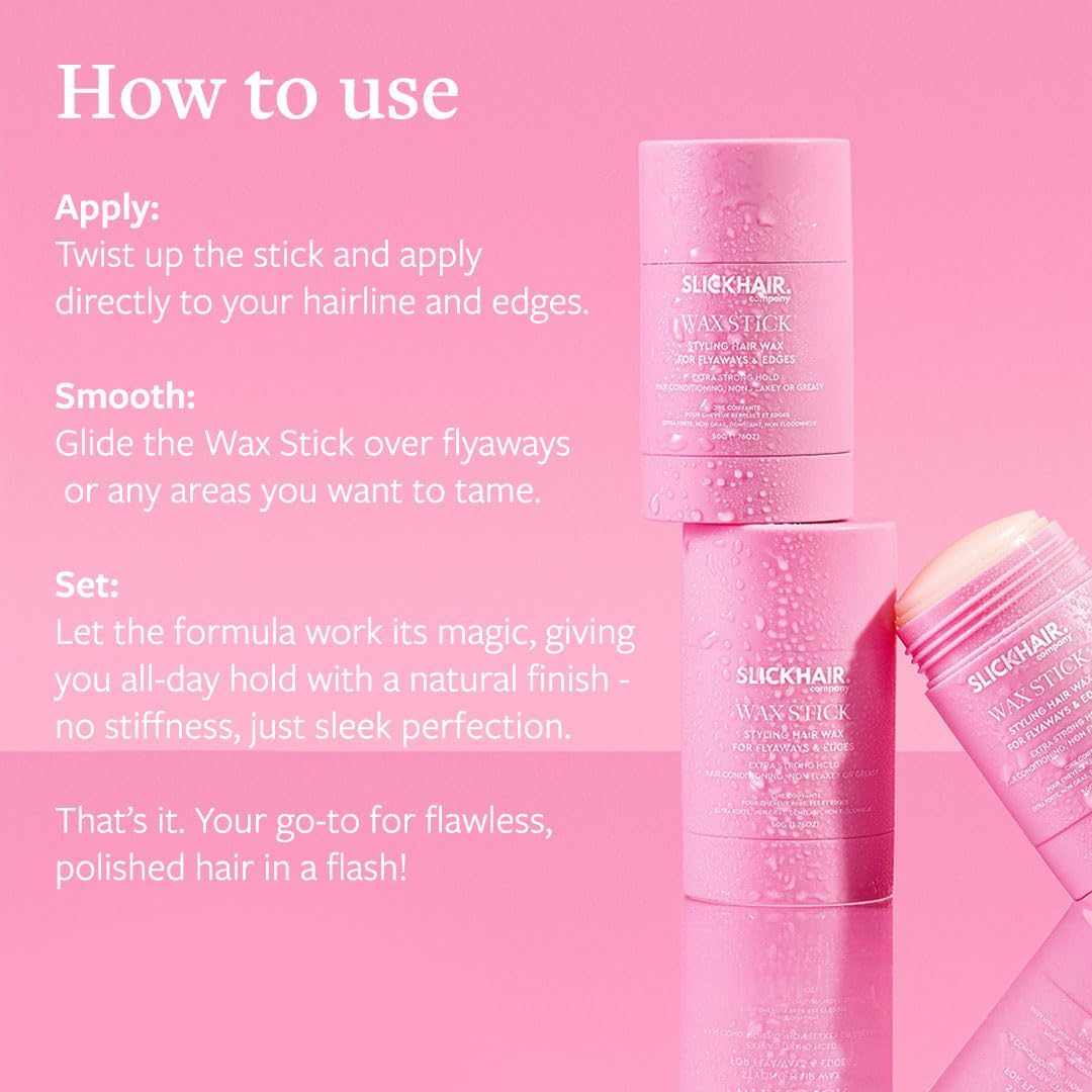 Slickhair Hair Wax Stick, Hair Stick for Flyaways, Slick Stick Hair Wax for Women and Children, Refreshes and Nourishes Hair, Non Sticky and Non Greasy - 50G image number 1