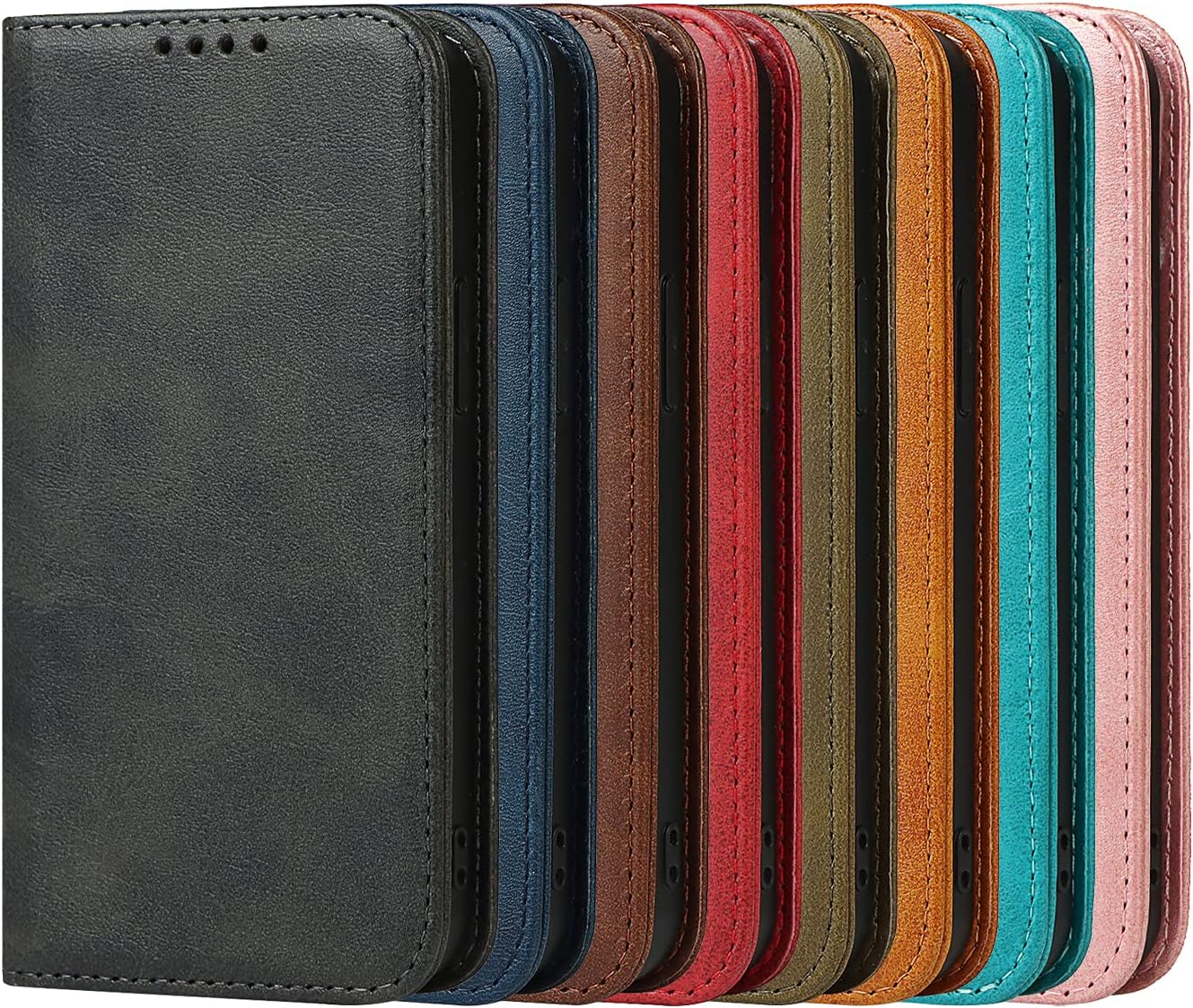 Cavor for Samsung Galaxy A50 Case Cowhide Pattern PU Leather Cases Flip Magnetic Kickstand Book Wallet Cover Phone Case with Card Slots(6.4") -Light Brown image number 6