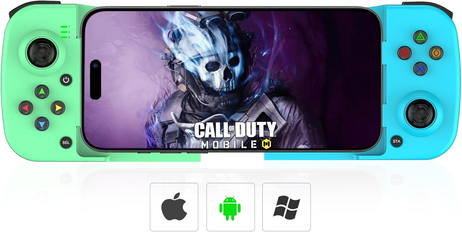 Megadream Mobile Game Controller Gamepad for Iphone Ios Android PC: Works with Iphone 17/16/15/14/13/12/11, Ipad, Samsung Galaxy, TCL, Tablet, Call of Duty, Minecraft - Directly Play (Green)