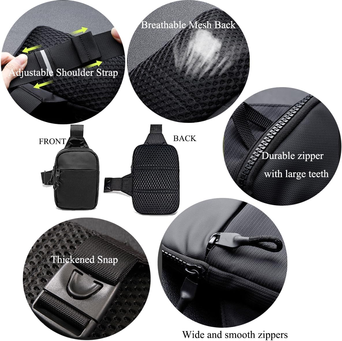 Mini Sling Bag for Men Crossbody,Small Chest Bag Casual Trendy Waterproof Lightweight Phone Crossover Daypack image number 5