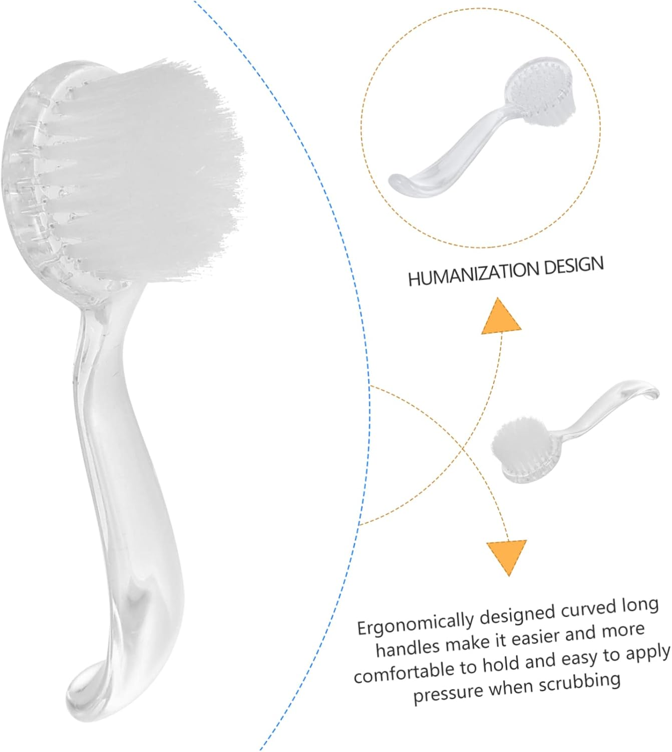 HAPINARY 4Pcs Nail Brush Dust Brush Soft Bristles Long Handle for Easy Nail Cleaning image number 2