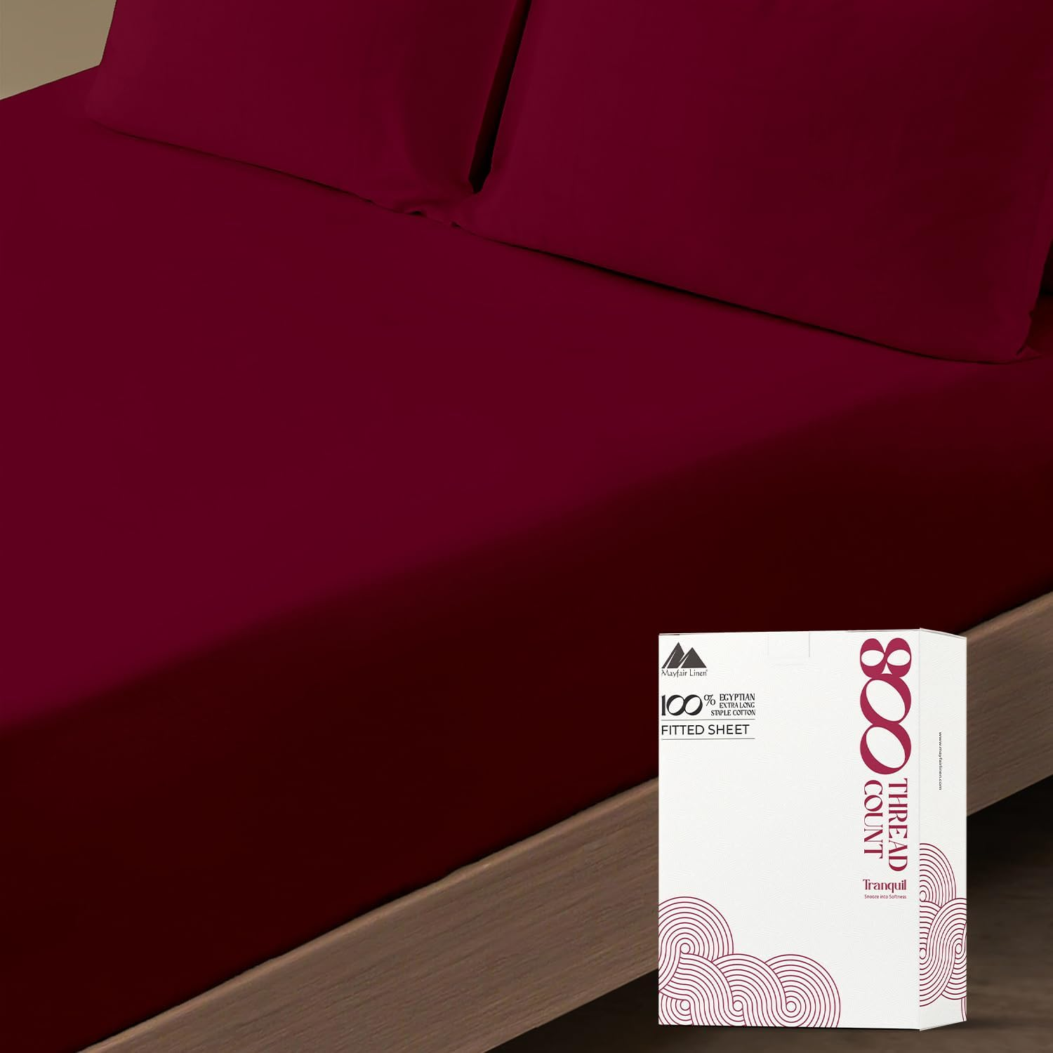 100% Egyptian Cotton Sateen Weave 800 Thread Count Queen Fitted Sheet with Elastic All around - Fits Mattress Upto 18'' by Mayfair Linen White