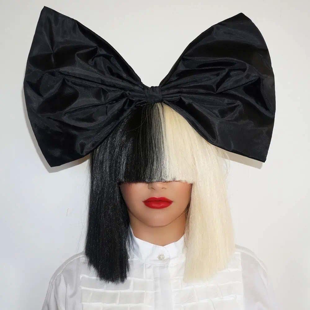 CRFY SIA Style Costume Wig Hair Accessory Black Bow Headband for Women Girl Cosplay image number 2