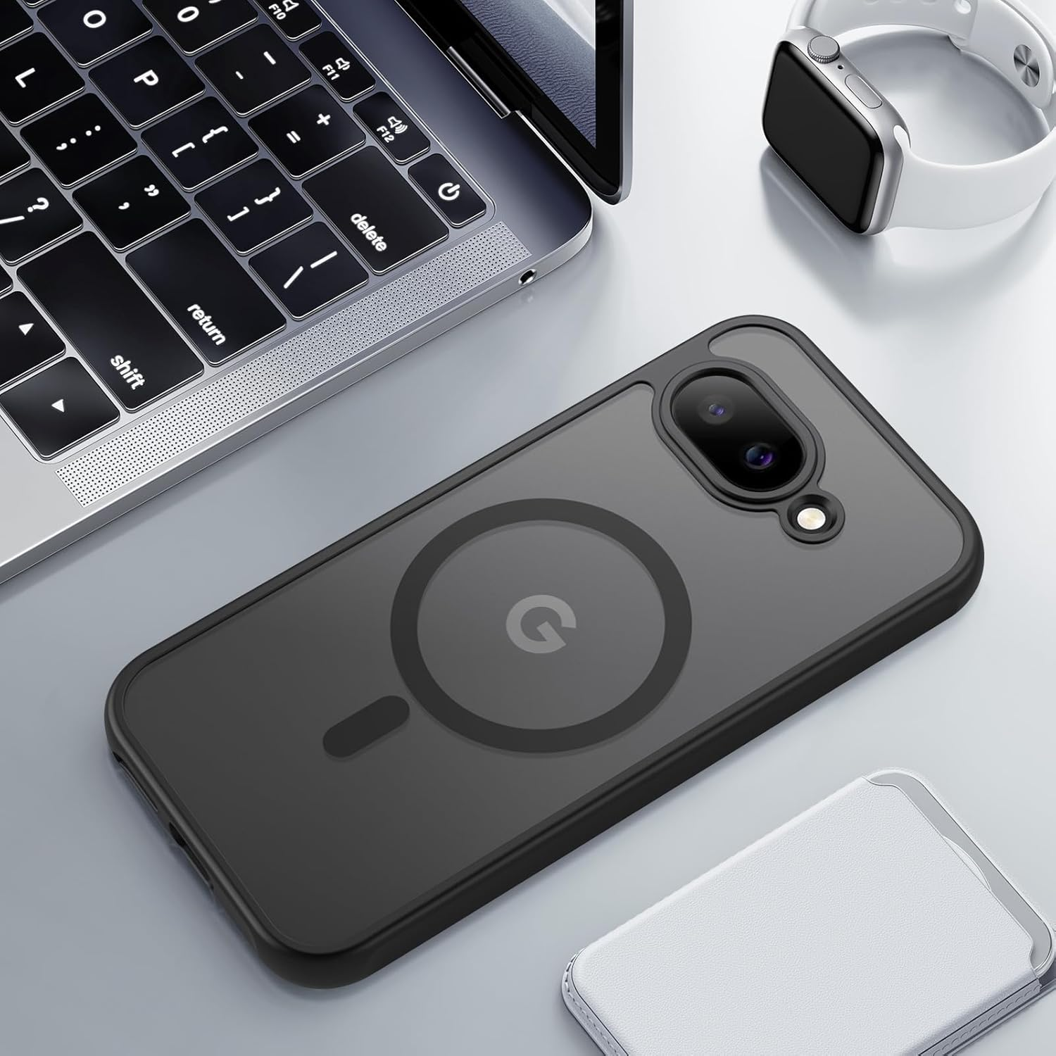 Leonids Magnetic Case for Google Pixel 9A Case 6.3-Inch 2025, Translucent Matte Case for Google Pixel 9A Case Cover (Black) image number 2