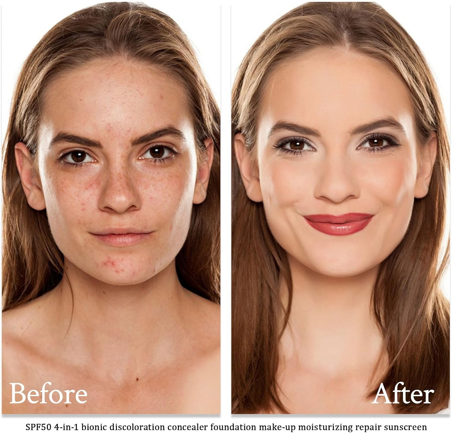 Foundation, 4-In-1 Colour Changing Foundation, Color-Changing Concealer Skin Tint, Korean Makeup, Long-Lasting Perfect Full-Coverage Moisturizing Concealer, Suitable for All Skin Tones of Natural Color image number 3