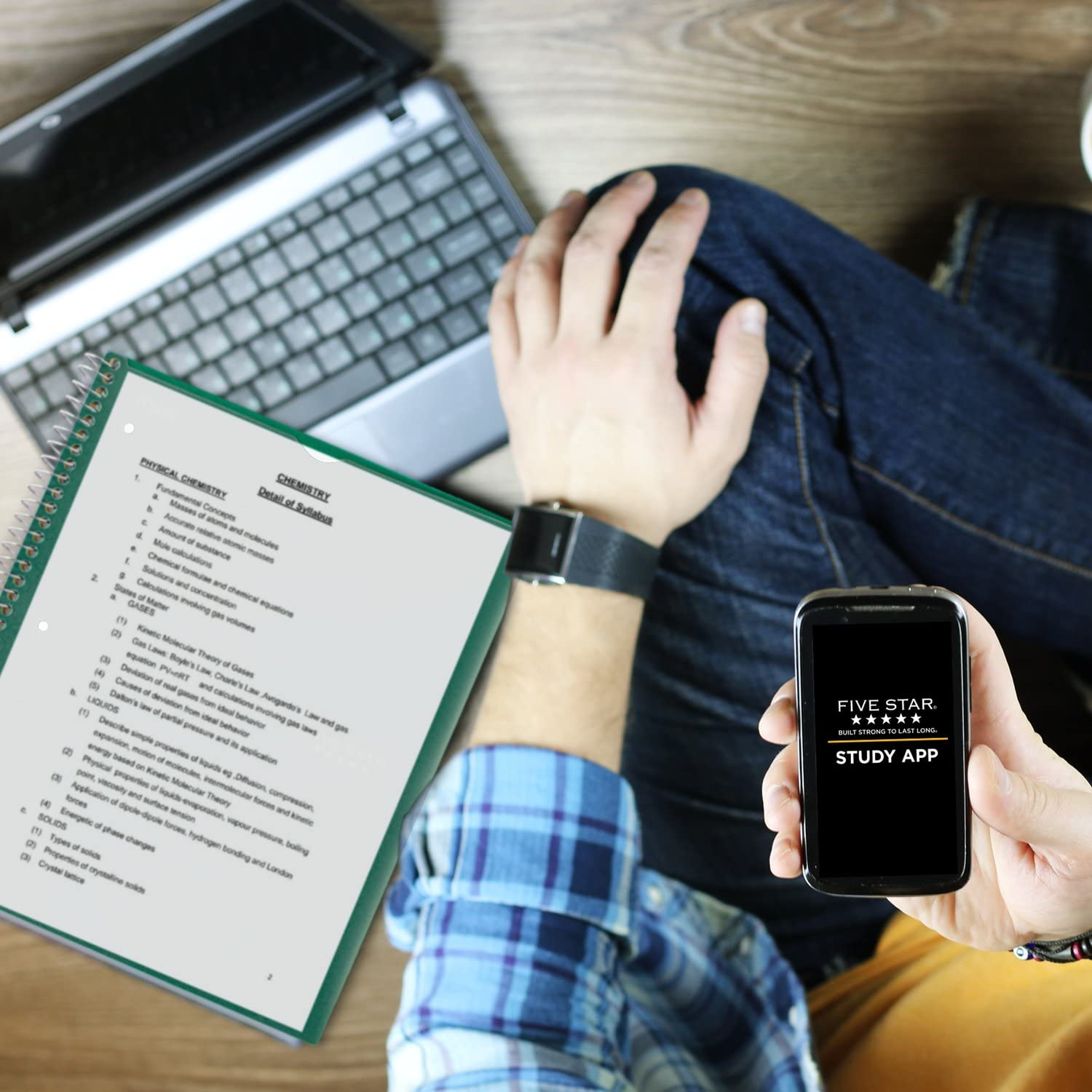 Five Star Spiral Notebooks + Study App, 6 Pack, 1 Subject, College Ruled, 8-1/2" X 11", 100 Sheets, Customizable Cover, Fire Red, Forest Green, Pacific Blue, Amethyst Purple, White, Black (820045-ECM)