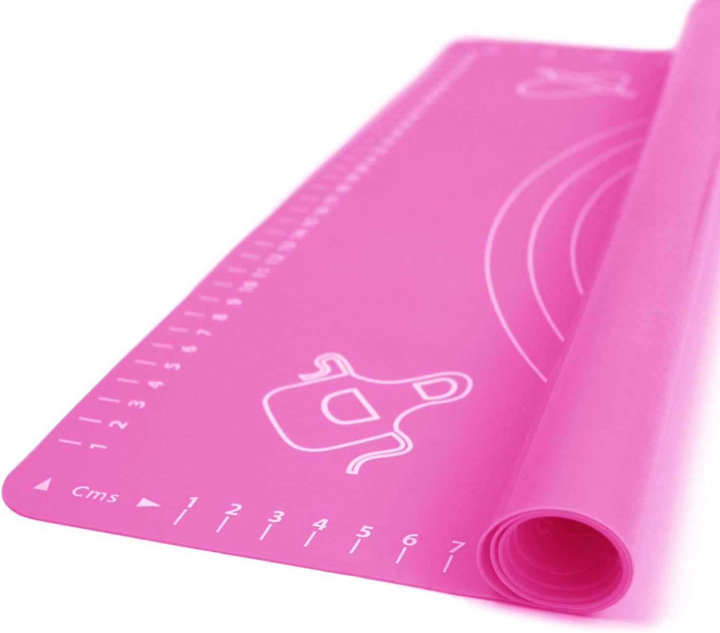 Silicone Baking Mat for Rolling Pastry Dough with Measurements, 19.7" X 15.7" BPA Free Non Stick and Non Slip Pink Table Sheet Baking Supplies for Bake Pizza Cake image number 3