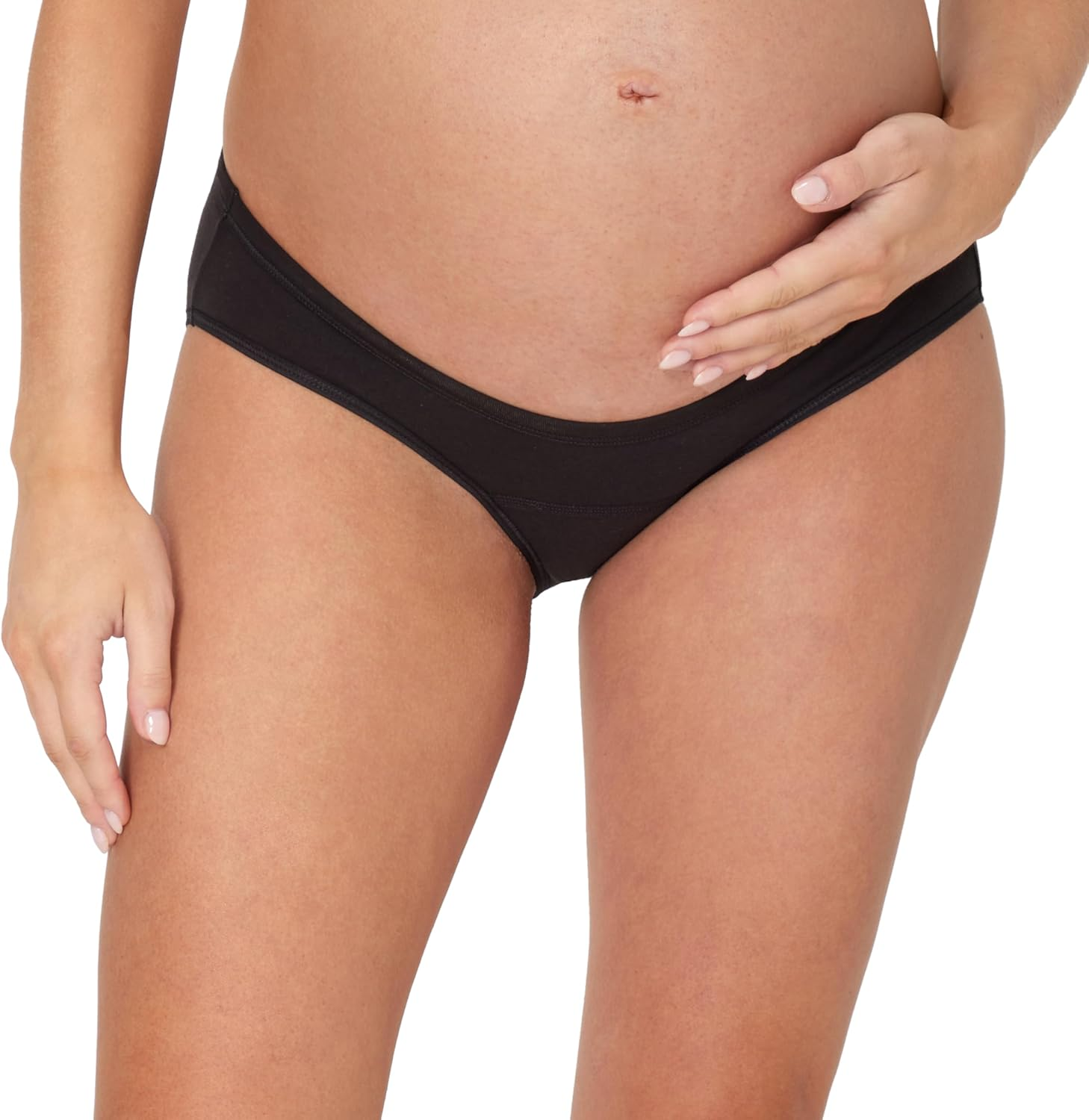 Hanes Women'S Maternity Light Leak Hipster Underwear, under the Belly, Pregnancy & Post Partum Panty, 2-Pk image number 3