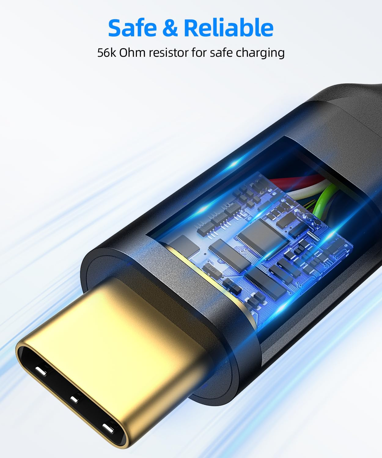 SUNGUY Android Auto USB C Cable, 1.5FT/0.5M USB C 3.1 Gen 2 Braided 3A Fast Charging & 10Gbps Data Transfer USB a to C Cable Compatible with Macbook, Pixel, Switch, Ssd,Black image number 5