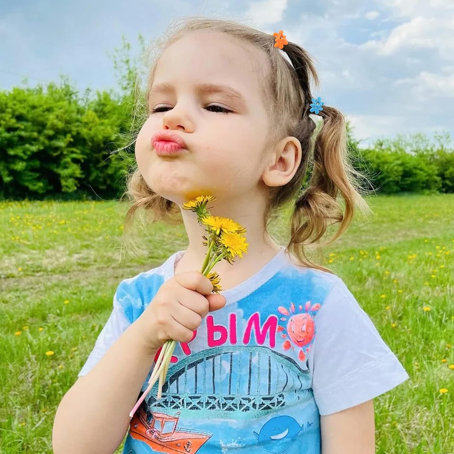 128PCS Baby Girls Small Barrettes Hair Claw Clips Flower Hair Hair Accessories Barrattes for School Girls Kids Teens image number 6