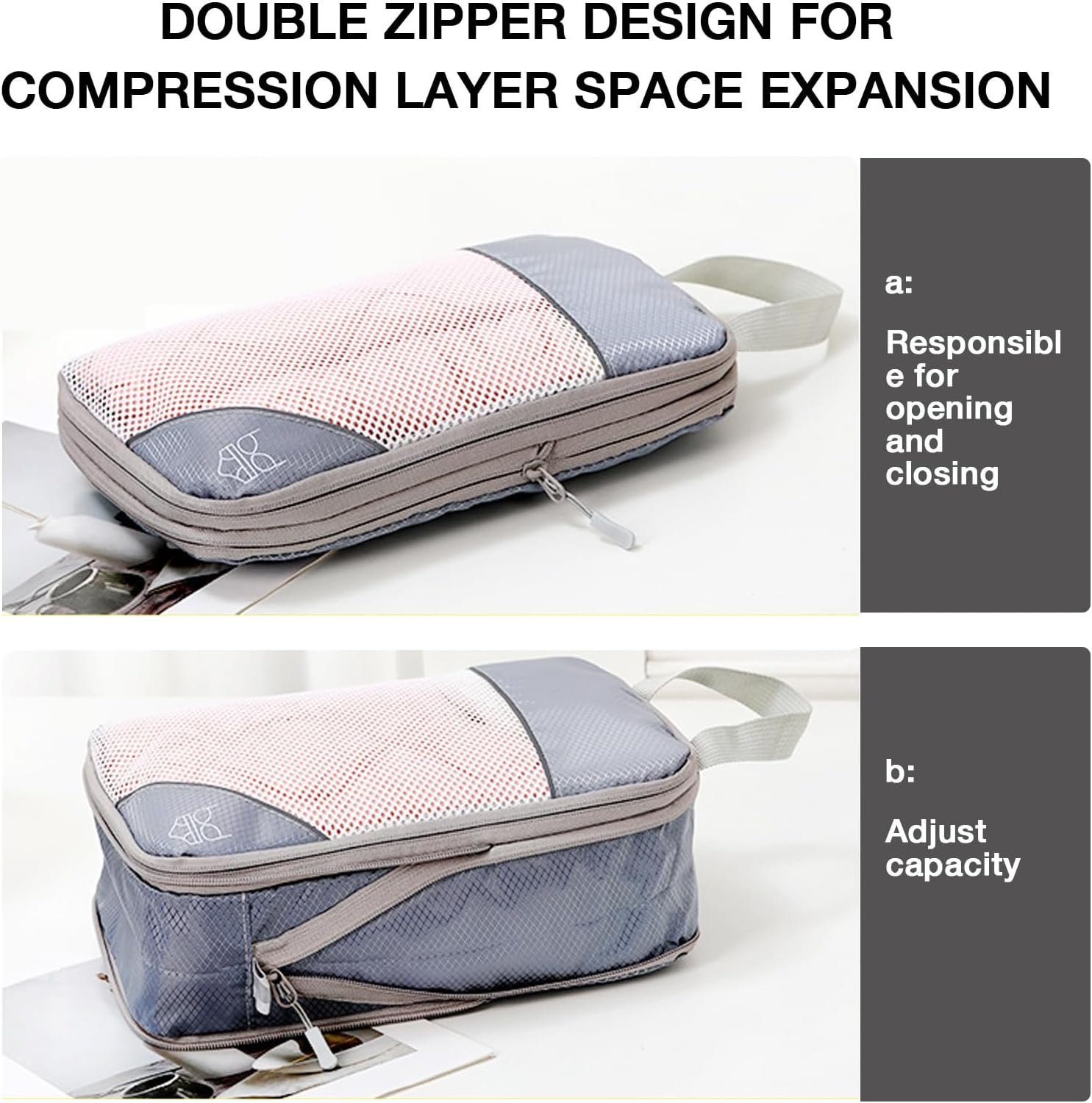 Auzly 8-Piece Compression Packing Cubes Set | Ultralight Expandable Travel Organizers for Suitcases | Waterproof Luggage Organizers with Multiple Sizes | Durable Travel Essentials for Carry-On image number 2