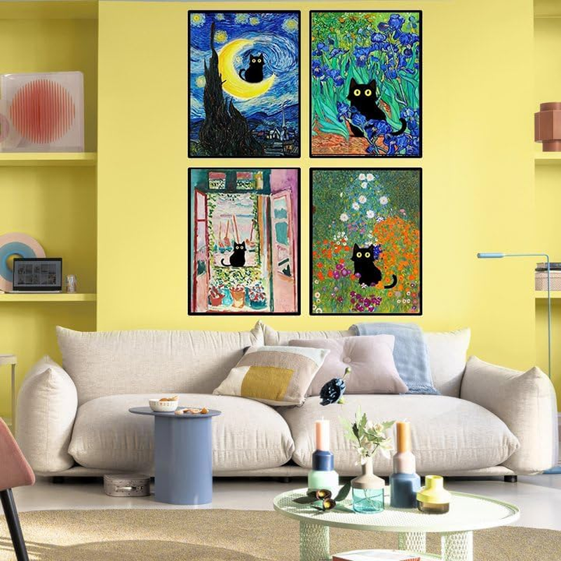 Adult Digital Paint Painting-4 Pieces,Adult Beginner Oil Painting Paint Press Digital Kit,Diy Frameless Beginner Oil Painting-Matisse Van Gogh Kit for Gifts and Home Wall Decoration 19.5&times;15.6Inch image number 4