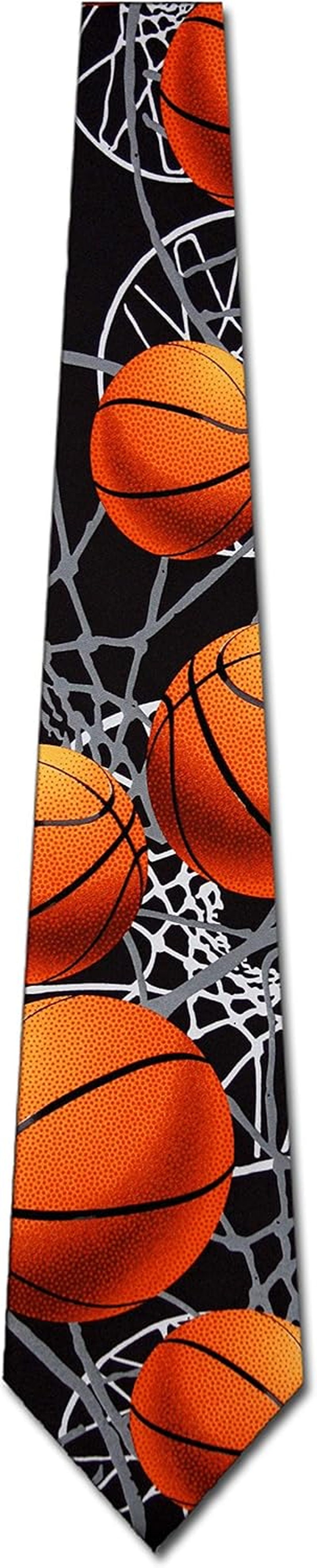 Basketball Zone Tie Mens Basketballs Necktie by Three Rooker image number 2