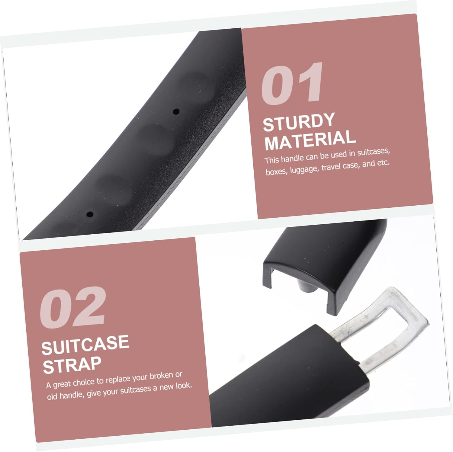 COHEALI 2Pcs Plastic Handle Replacement for Travel Suitcase Luggage Case Grip Handle Suitable for Carry Travel Bag and Suitcase image number 2