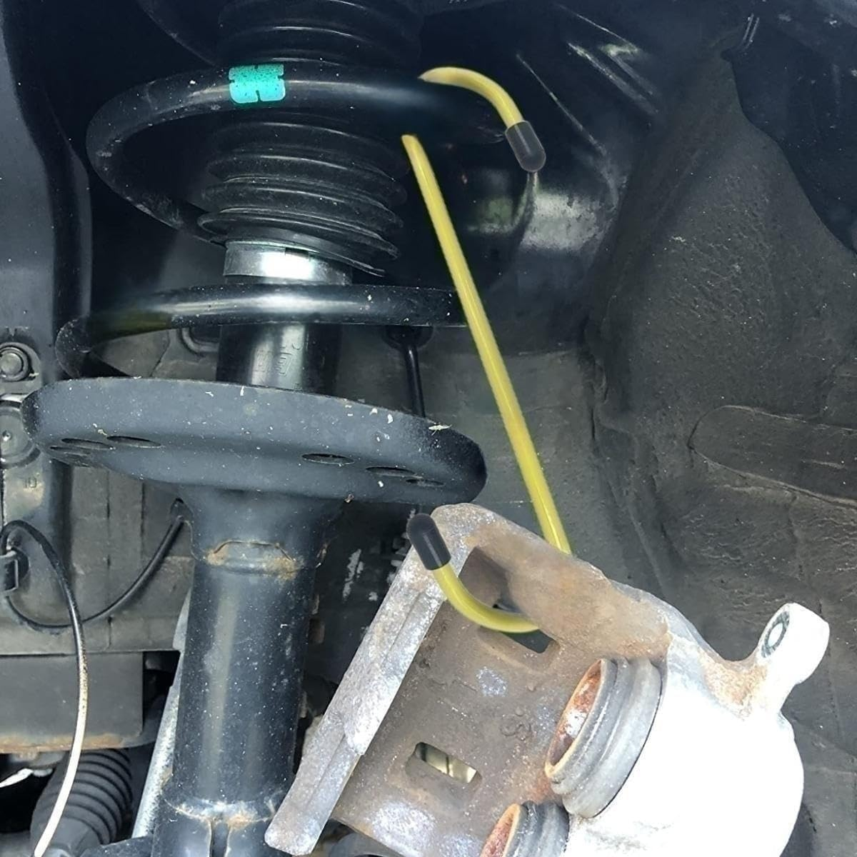 Shuoteng Automotive Brake Caliper Hooks with Rubber Tips, 4Pcs Brake Caliper Hangers Hooks for Automotive, S-Shape Brakes Caliper Hanger Hook with Rubber Tips for Bearing Axle image number 2