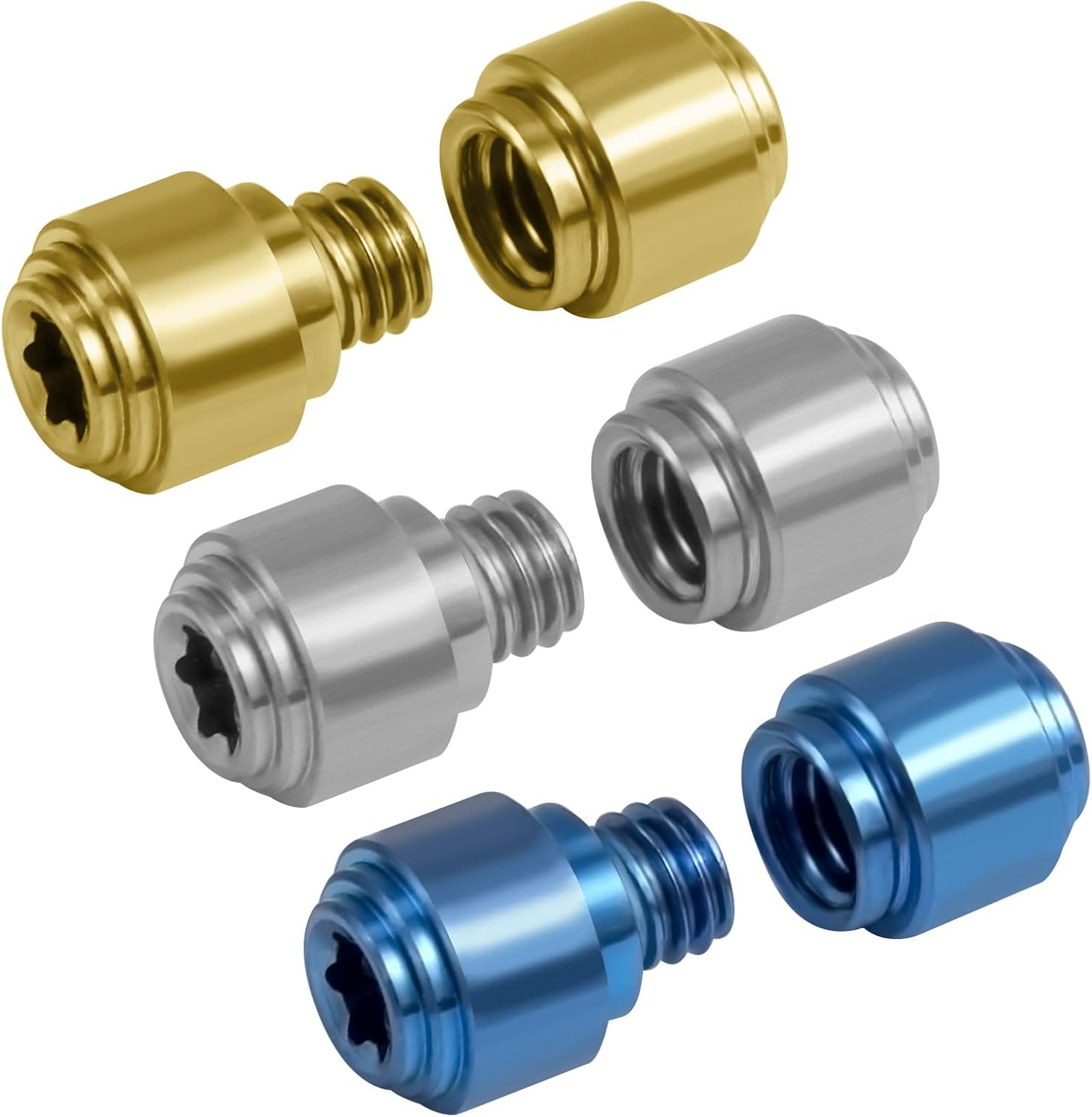 3 Sets Thumb Studs, Titanium Screws Replacement Thumb Studs Screws Compatible with Benchmade 535 Bugout (Gold, Blue, Silver)