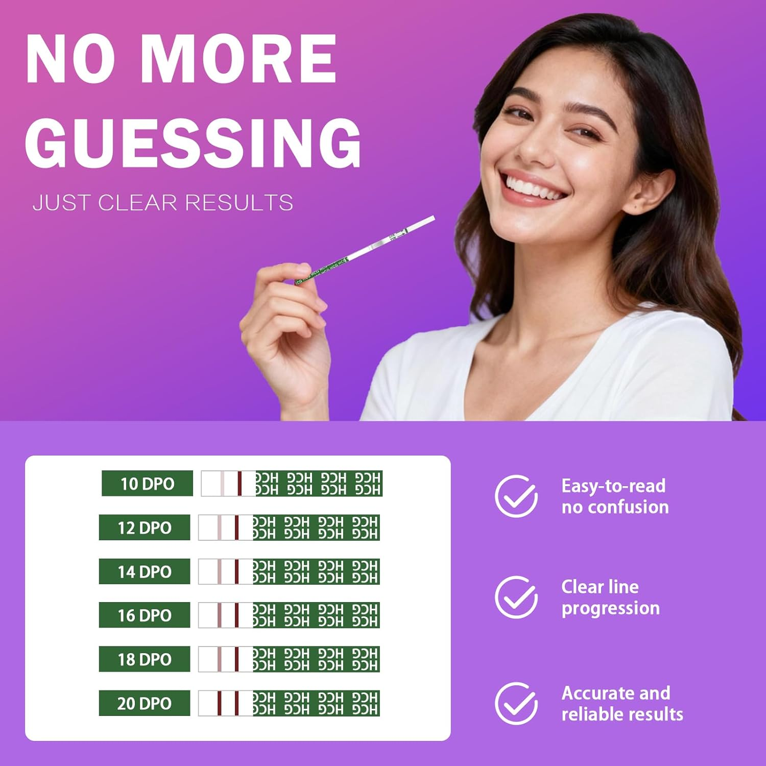 50Pcs of Early Pregnancy Test Strips，Ovulation Test Strips，Easy at Home Ovulation Strips，Independent Packaging image number 2